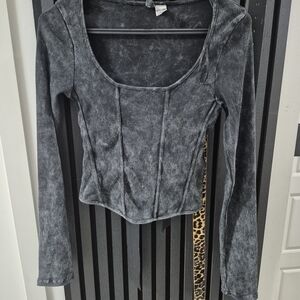 H&M Charcoal Long Sleeve Top